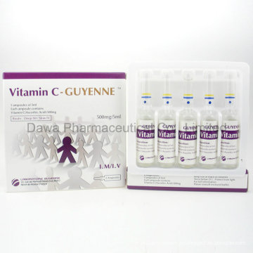 Inyección de Guyenne 500 mg / 5 ml de vitamina C